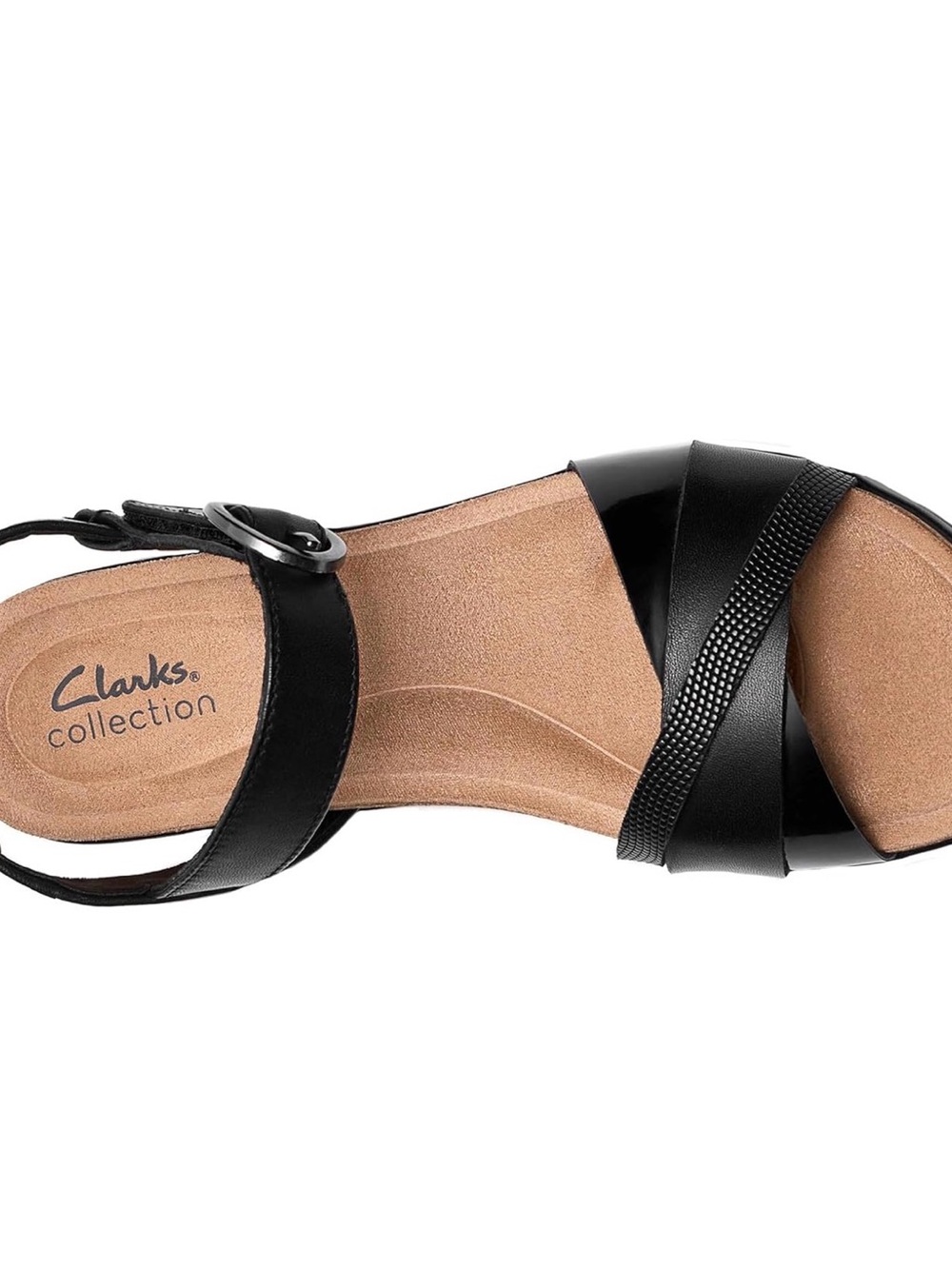 Clarks Women Kacha Twist Wedge Sandal (9, Black Leather) - Picture 3 of 6